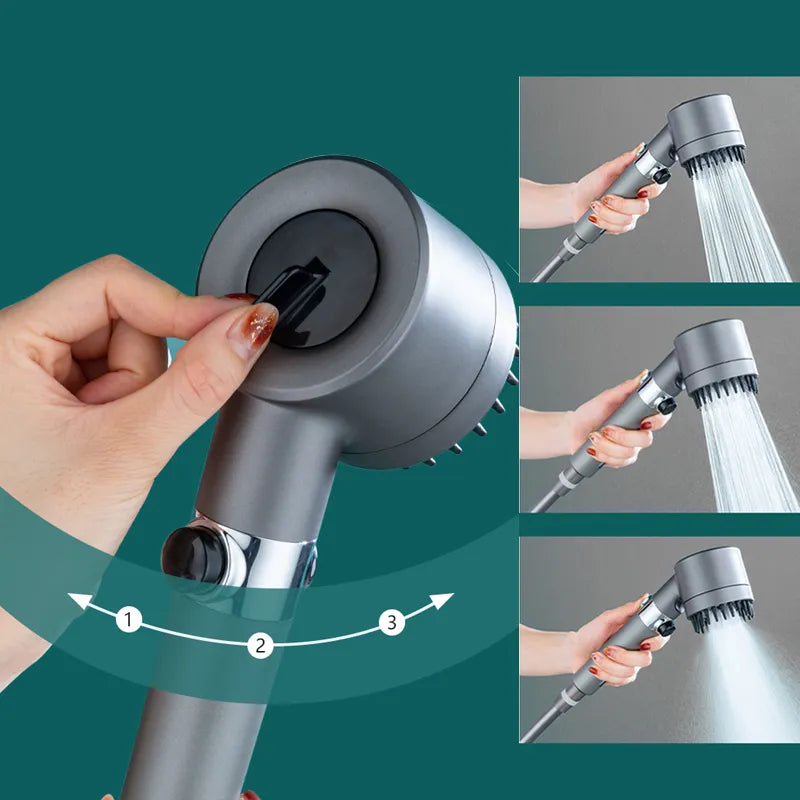 3-Mode High Pressure Shower Head